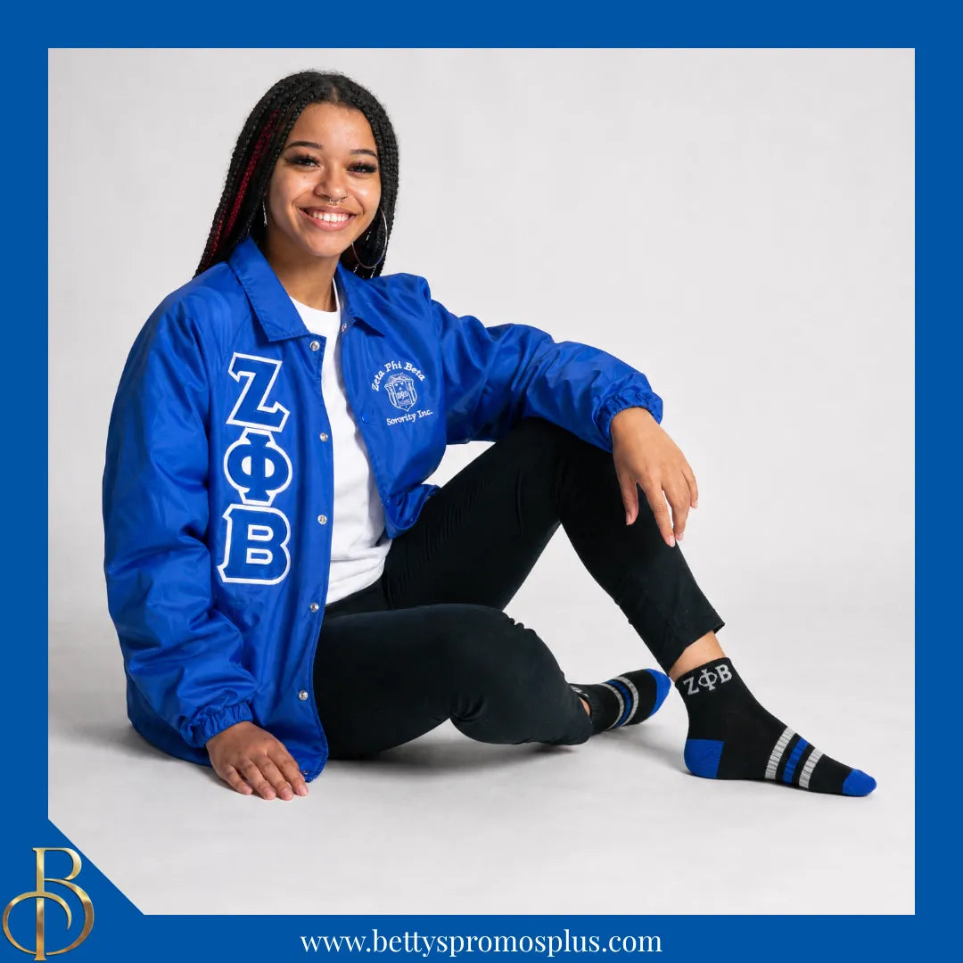 Zeta Phi Beta ΖΦΒ Breathable Ankle Socks with Arch Support-Zeta Phi Beta Paraphernalia-Zeta Phi Beta Socks-Betty's Promos Plus