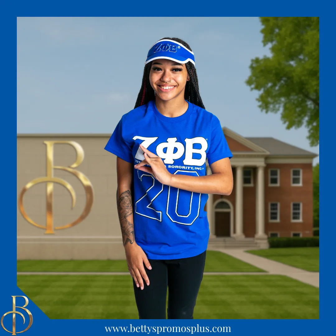 Zeta Phi Beta ΖΦΒ Embroidered Greek Letter Featherlight Moisture Wicking Visor-Zeta Phi Beta Paraphernalia-Zeta Phi Beta Visor-Betty's Promos Plus