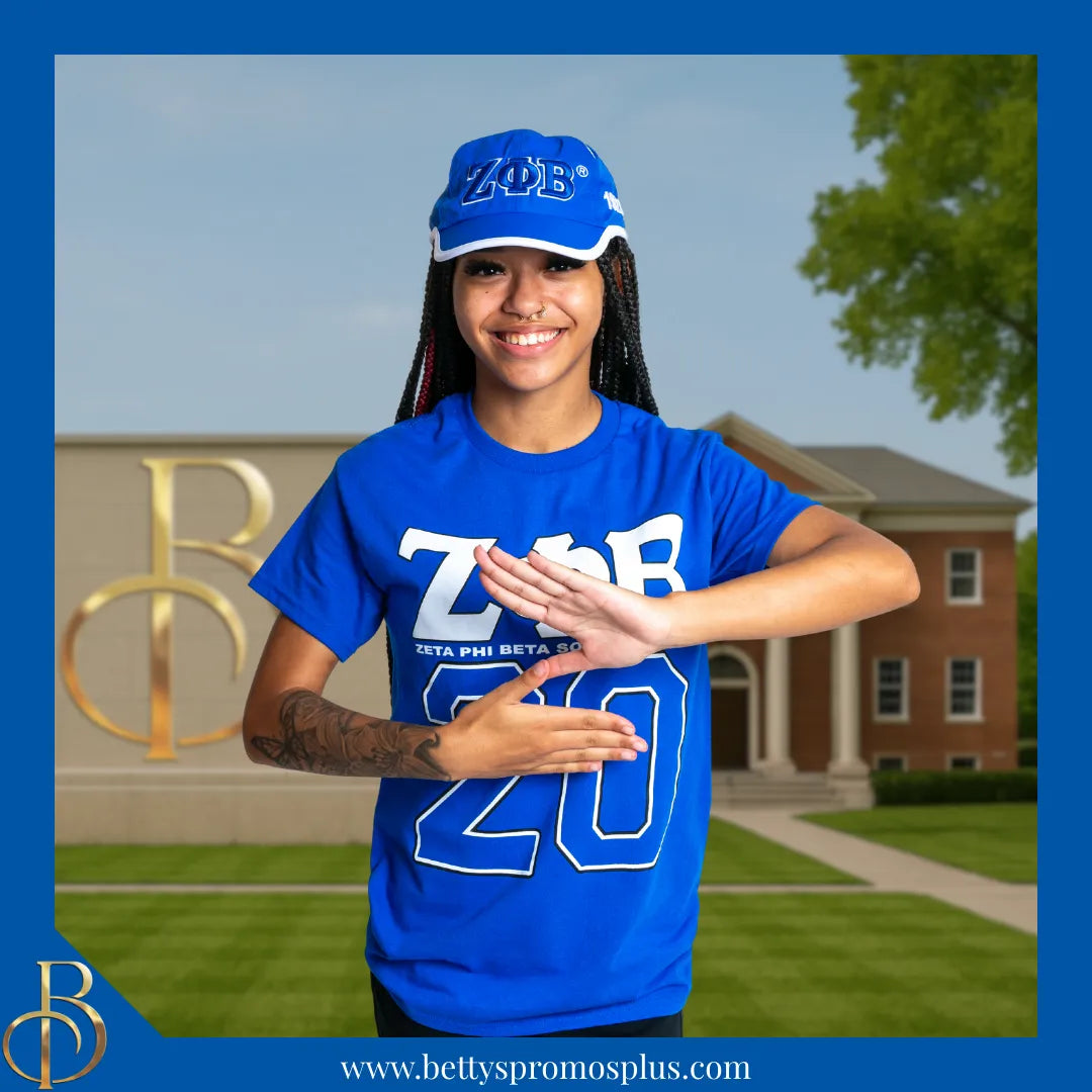 Zeta Phi Beta ΖΦΒ Embroidered Greek Letters Featherlight Moisture Wicking Hat-Zeta Phi Beta Paraphernalia-Zeta Phi Beta Hats-Betty's Promos Plus