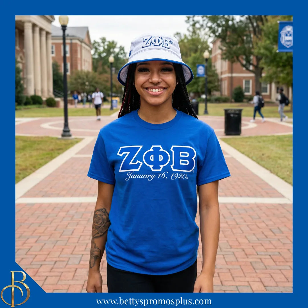 Zeta Phi Beta ΖΦΒ Mesh Flex Fit Embroidered Bucket Hat-Zeta Phi Beta Paraphernalia-Zeta Phi Beta Hats-Betty's Promos Plus