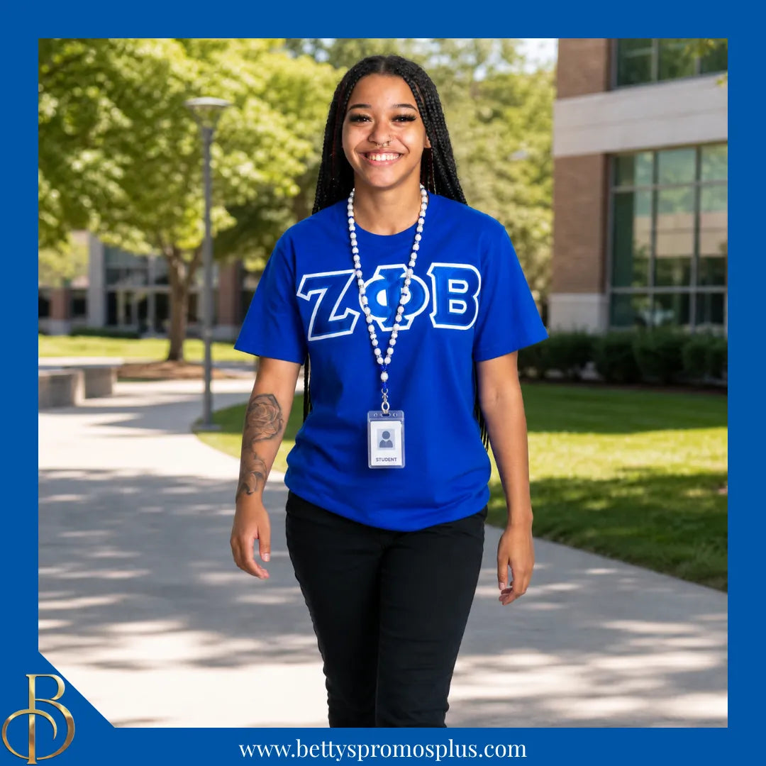 Zeta Phi Beta ΖΦΒ Pearl Lanyard with Rhinestone Spacers-Zeta Phi Beta Paraphernalia-Zeta Phi Beta Lanyards-Betty's Promos Plus