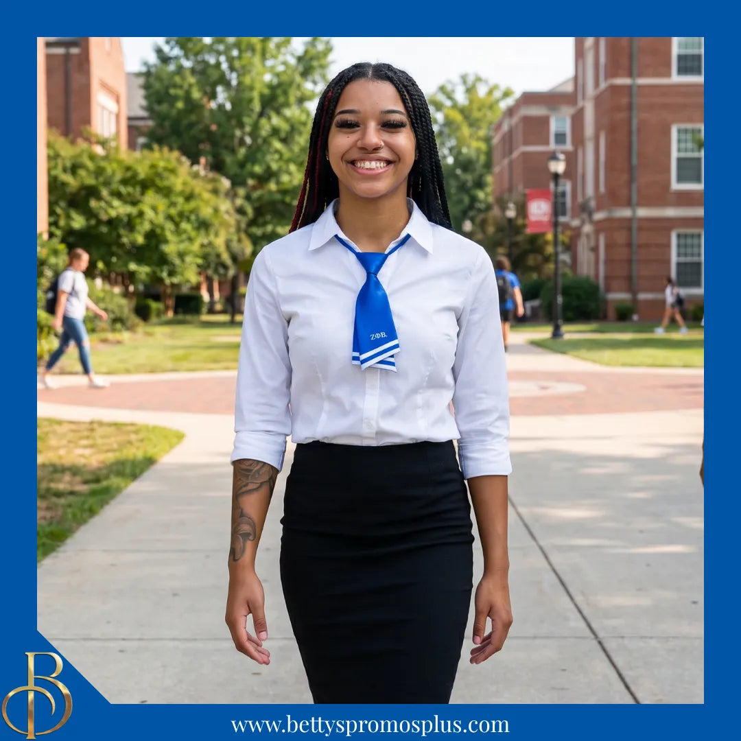 Zeta Phi Beta ΖΦΒ Striped Pre-Tied Adjustable Necktie-Zeta Phi Beta Paraphernalia-Zeta Phi Beta Bow Tie-Betty's Promos Plus