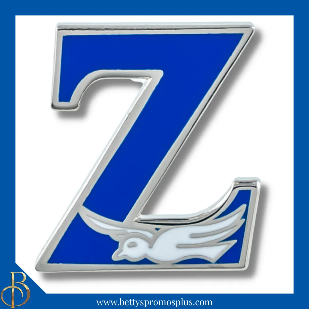 Zeta Phi Beta ΖΦΒ Z with Dove Sorority Lapel Pin-Blue-Zeta Phi Beta Paraphernalia-Zeta Phi Beta Lapel Pin-Betty's Promos Plus