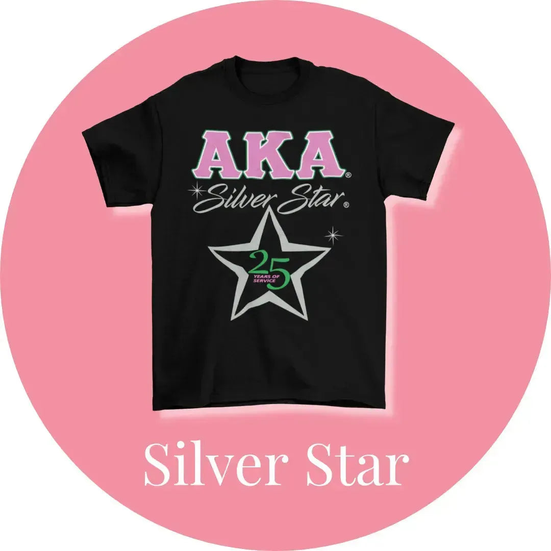 Alpha Kappa Alpha AKA Silver Star Paraphernalia