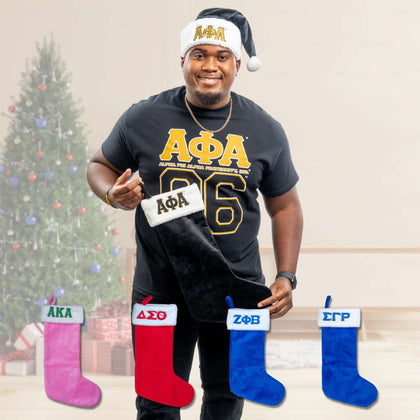 Alpha Phi Alpha Christmas Collection | Alpha Phi Alpha Santa Hats and Christmas Stockings