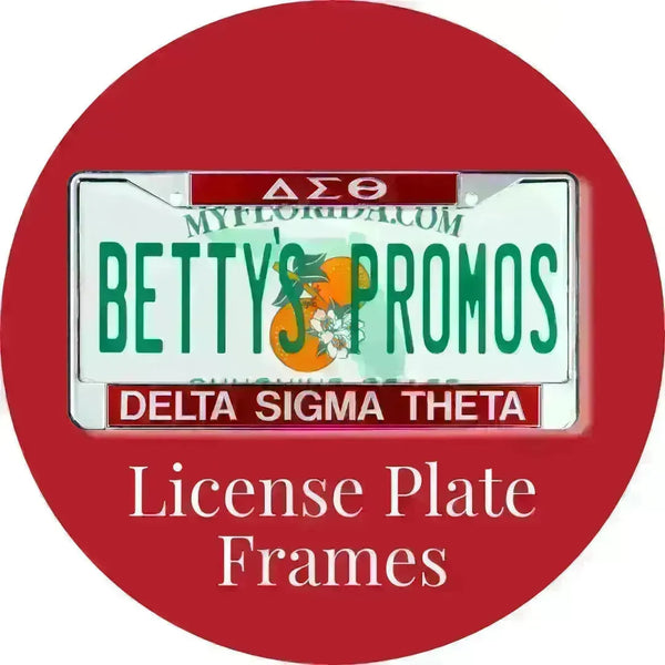 Delta Sigma Theta ΔΣΘ Auto Tag Frames & License Plate Frames | Betty's Promos Plus