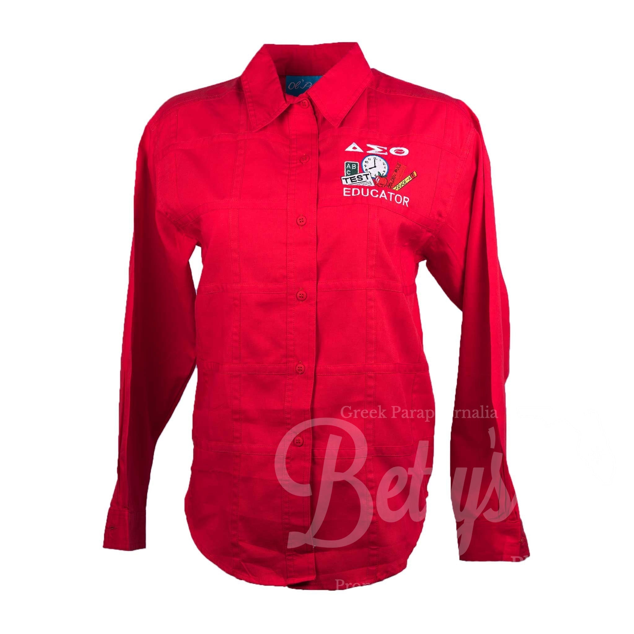 ΔΣΘ Button-Up Shirts - Delta Sigma Theta-Betty's Promos Plus, LLC