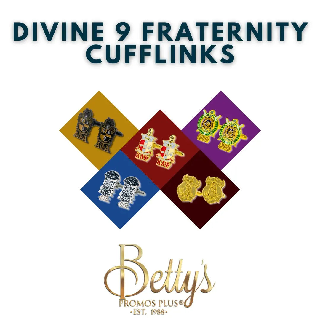 Divine 9 D9 Fraternity Cufflinks | Betty's Promos Plus