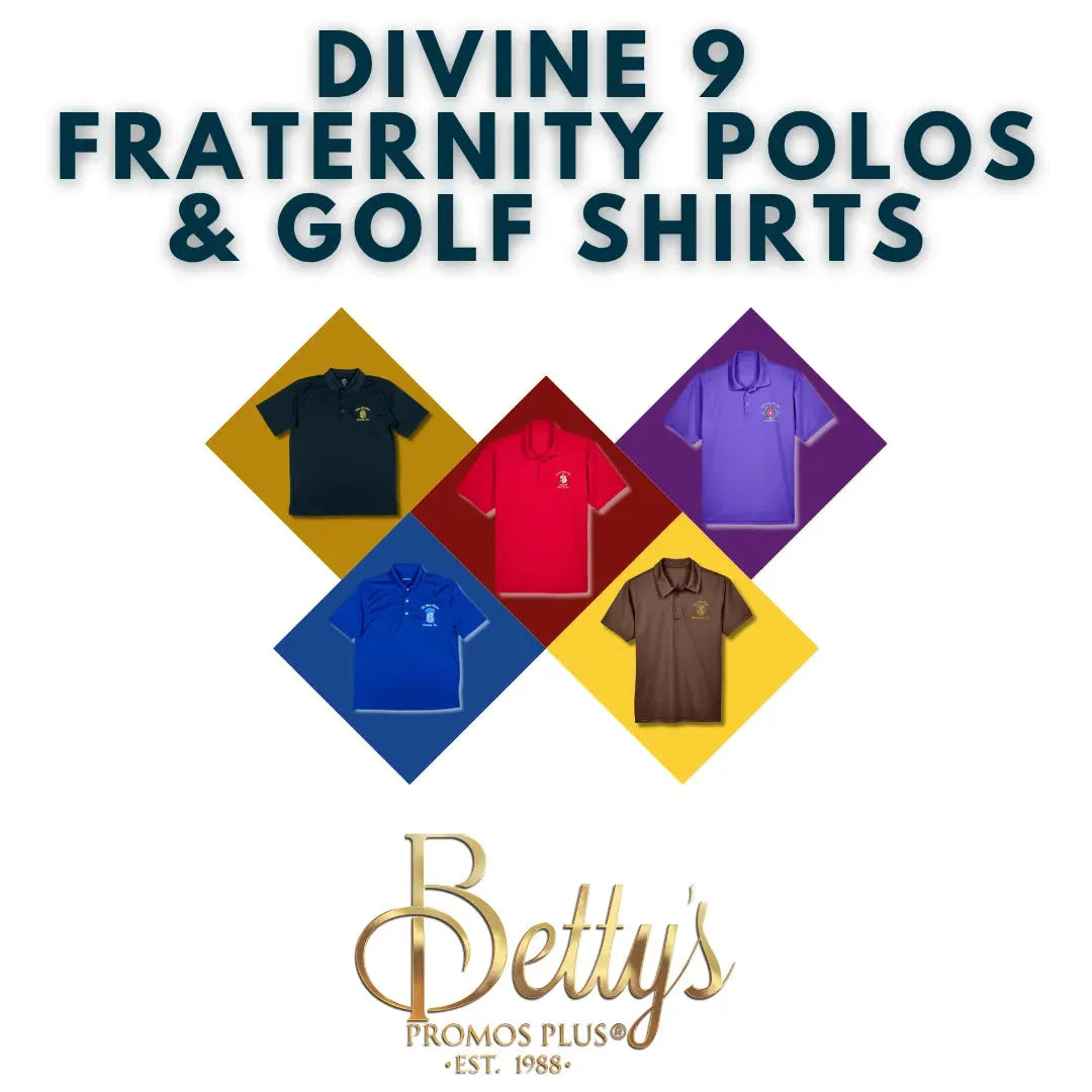 Divine 9 D9 Fraternity Polos & Golf Shirts | Betty's Promos Plus