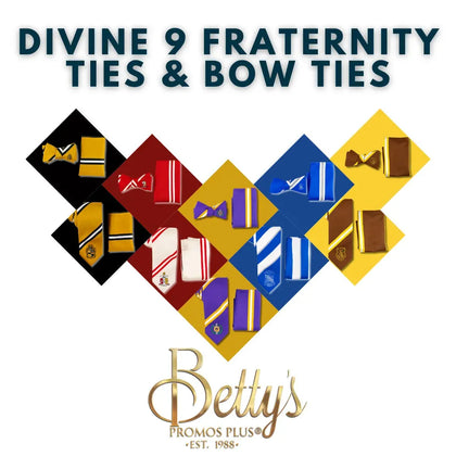 Divine 9 D9 Fraternity Tie & Bowtie Sets-Betty's Promos Plus