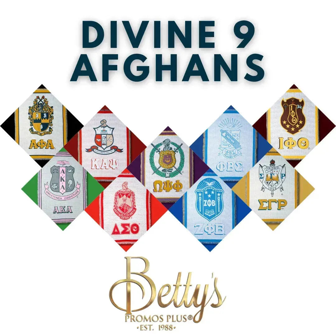 Divine 9 D9 Shield Afghan Blankets | Betty's Promos Plus