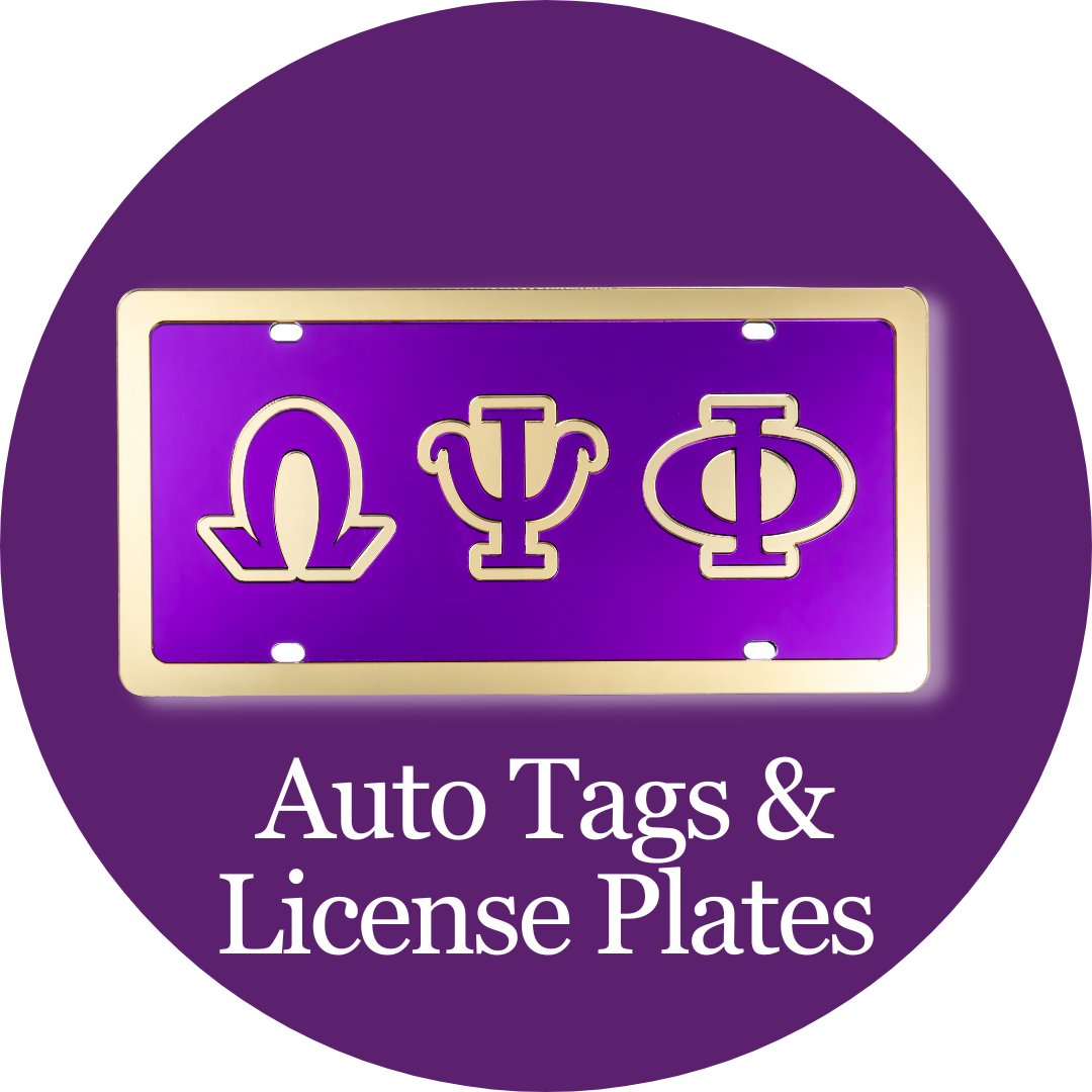 Omega Psi Phi ΩΨΦ Auto Tags | Omega Psi Phi Car Tags & License Plates