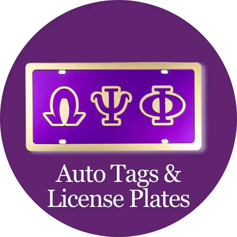Omega Psi Phi ΩΨΦ Auto Tags & License Plates