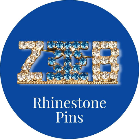 Zeta Phi Beta ΖΦΒ Rhinestone Pins-Betty&#39;s Promos Plus, LLC