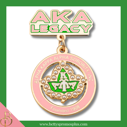 Alpha Kappa Alpha AKA Legacy Medallion Greek Lapel Pin