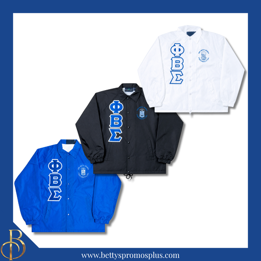 Phi Beta Sigma ΦΒΣ Double-Stitched Embroidered Windbreaker Line Jacket