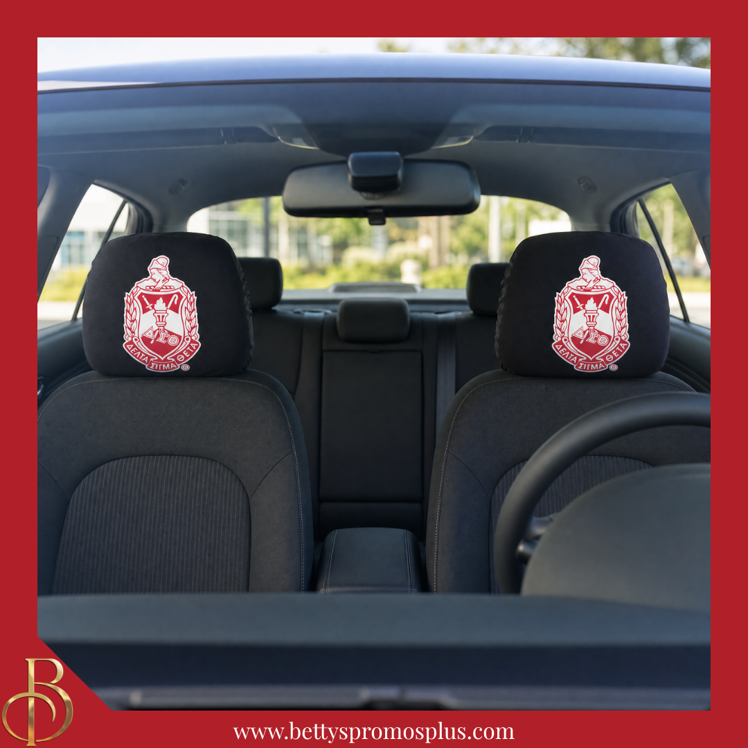 Delta Sigma Theta ΔΣΘ Shield with Greek Letters Car Seat Headrest Cover