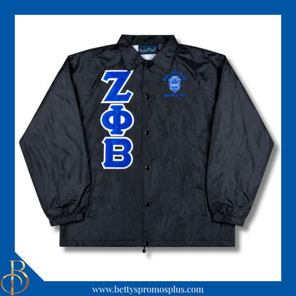 Zeta Phi Beta ΖΦΒ Double-Stitched Embroidered Windbreaker Line Jacket