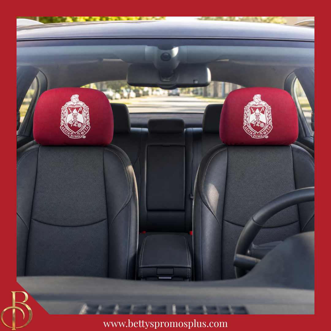 Delta Sigma Theta ΔΣΘ Shield with Greek Letters Car Seat Headrest Cover