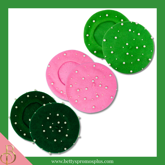 Alpha Kappa Alpha AKA Pearl Beret Wool Tam