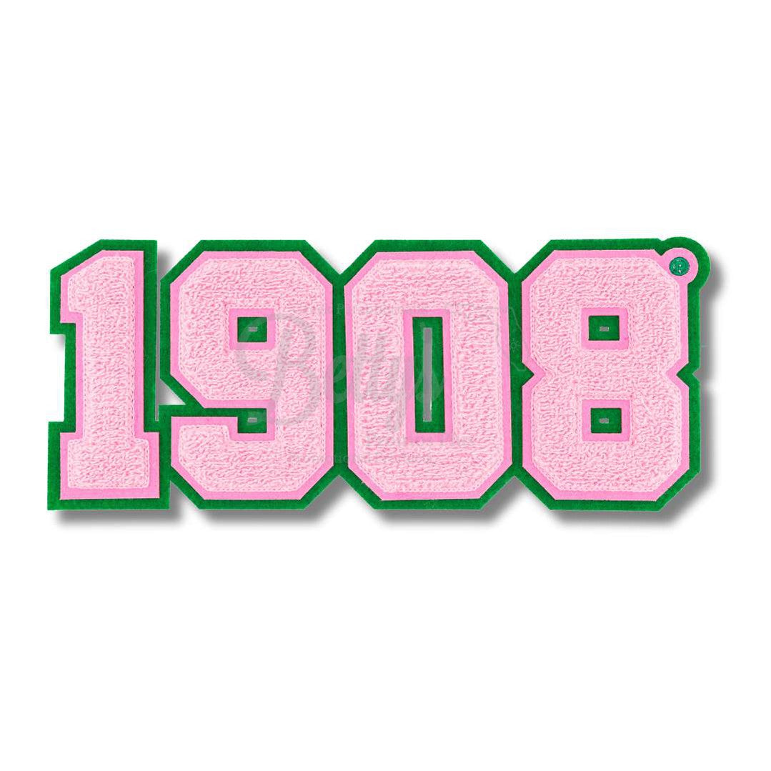 Alpha Kappa Alpha AKA 1908 Chenille Embroidered PatchPink-Betty's Promos Plus Greek Paraphernalia