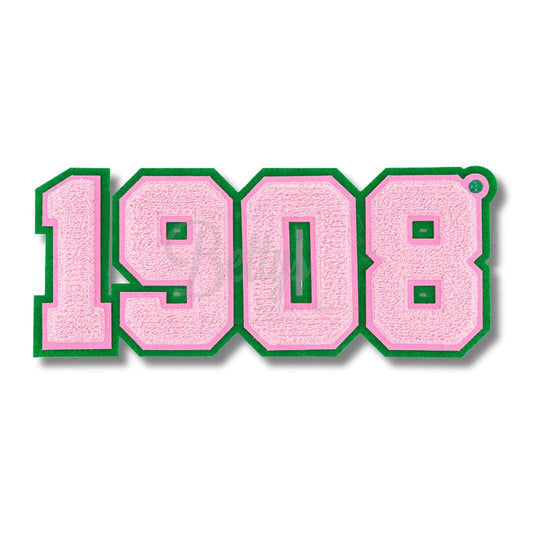 Alpha Kappa Alpha AKA 1908 Chenille Embroidered PatchPink-Betty's Promos Plus Greek Paraphernalia