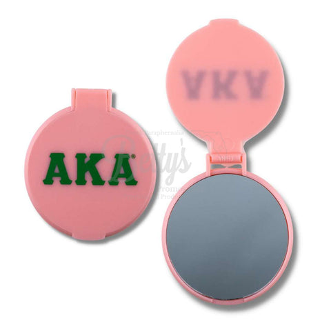 Alpha Kappa Alpha AKA 2.25" Compact MirrorPink-Betty's Promos Plus Greek Paraphernalia