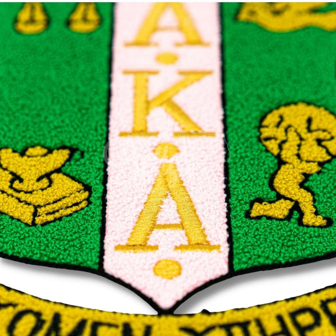 Alpha Kappa Alpha AKA Chenille Shield Embroidery Patch-Betty's Promos Plus Greek Paraphernalia
