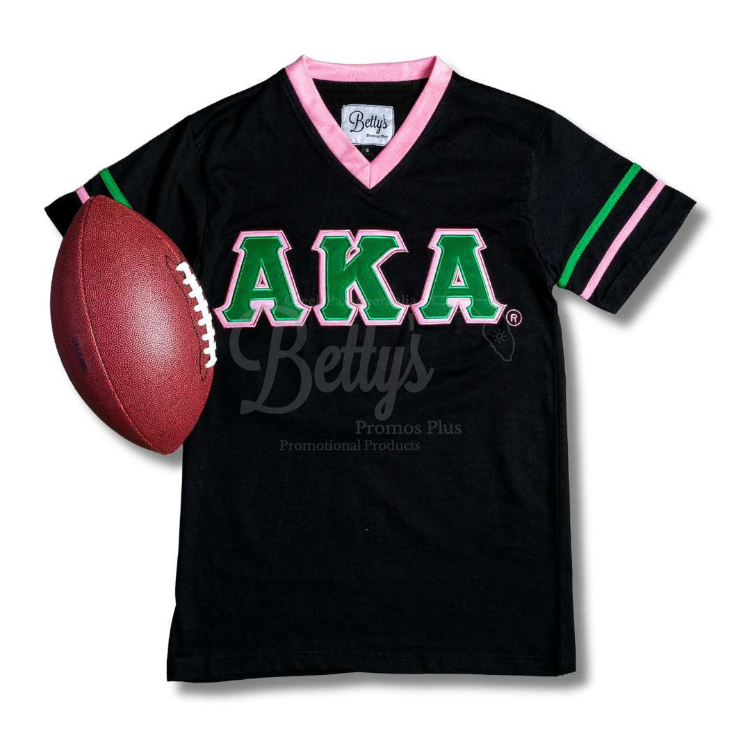 Alpha Kappa Alpha AKA Double Stitched Appliqué Embroidered Jersey T-Shirt-Betty's Promos Plus Greek Paraphernalia