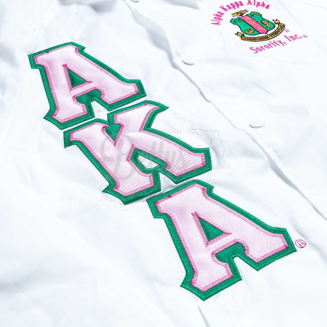 Alpha Kappa Alpha AKA Double-Stitched Embroidered Windbreaker Greek Line Jacket-Betty's Promos Plus Greek Paraphernalia
