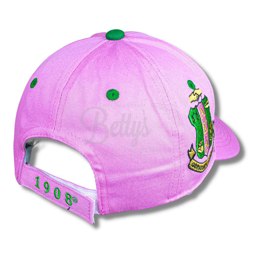 Alpha Kappa Alpha AKA Embroidered Shield Baseball Cap-Betty's Promos Plus Greek Paraphernalia
