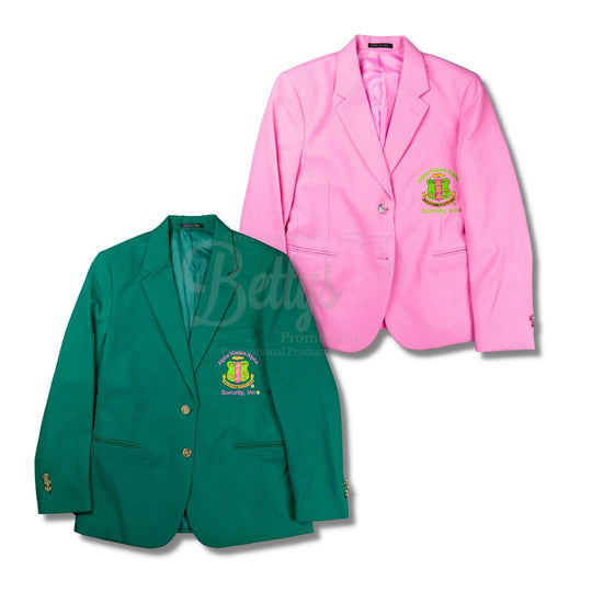 Alpha Kappa Alpha AKA Embroidered Shield Crest Blazer Sport Coat-Betty's Promos Plus Greek Paraphernalia