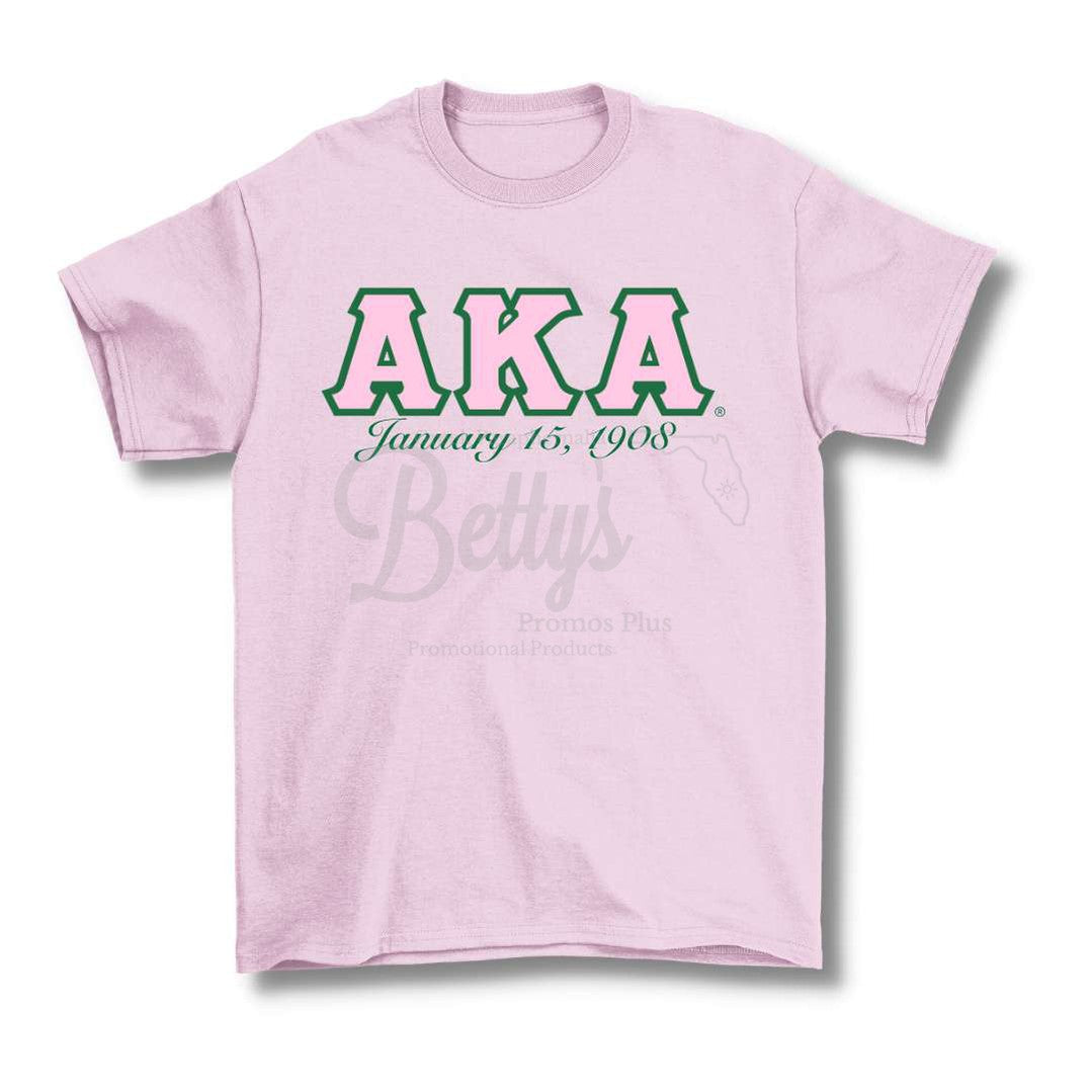 Alpha Kappa Alpha AKA Founding Date Screen Printed T-ShirtPink-Small-Betty's Promos Plus Greek Paraphernalia