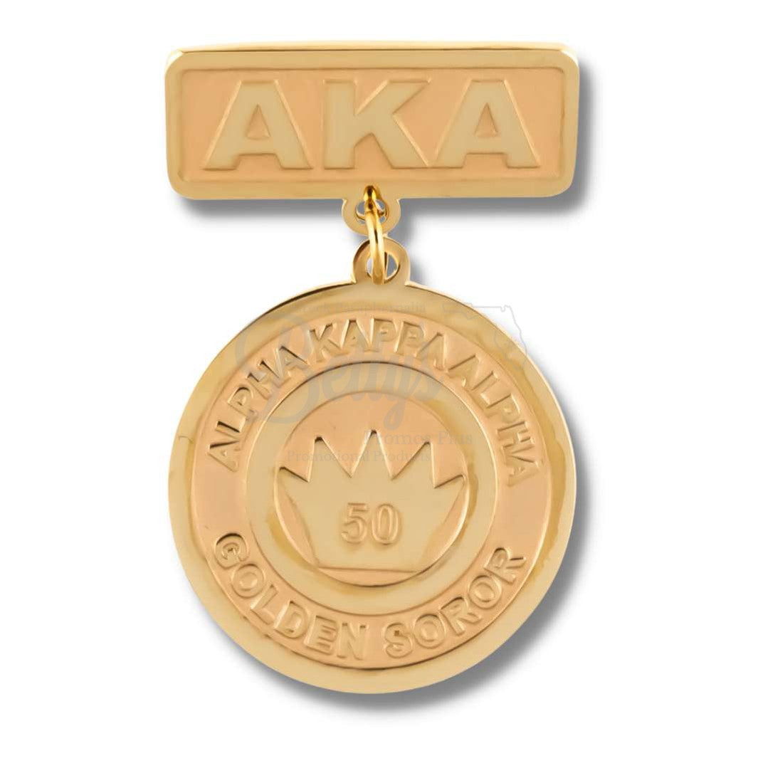 Alpha Kappa Alpha AKA Golden Soror or Silver Star Medallion Greek Lapel PinGolden Soror-Betty's Promos Plus Greek Paraphernalia
