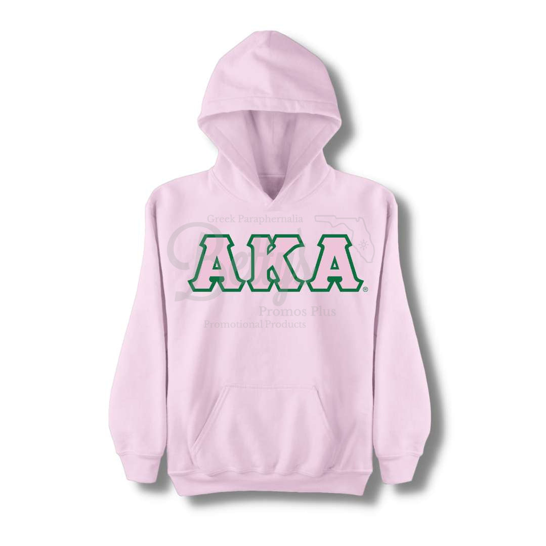 Alpha Kappa Alpha AKA Greek Letter Double-Stitched Embroidered HoodiePink-Small-Betty's Promos Plus Greek Paraphernalia