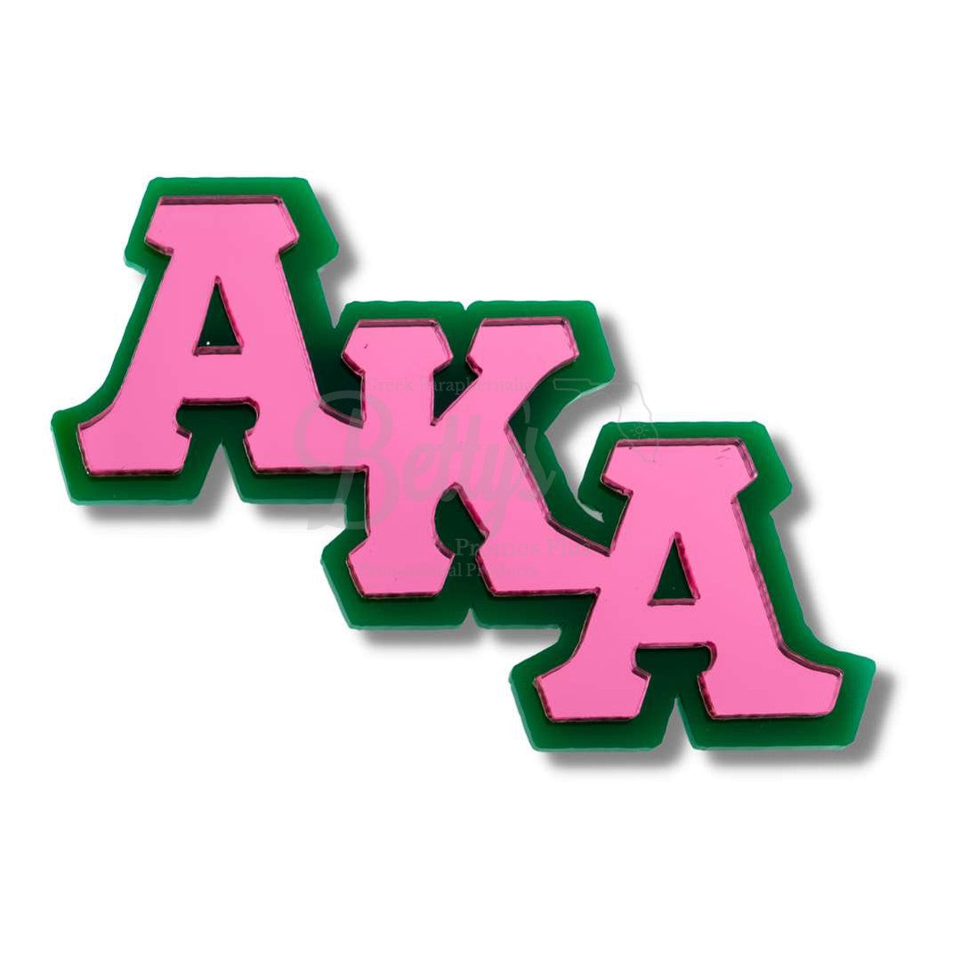Alpha Kappa Alpha AKA Greek Letters Acrylic Lapel PinPink-Large-Betty's Promos Plus Greek Paraphernalia