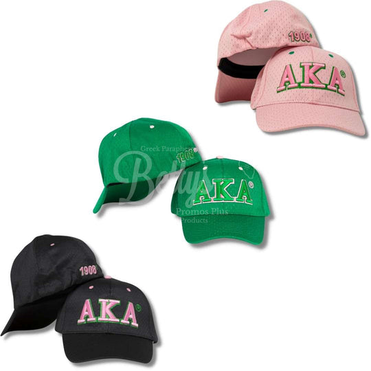 Alpha Kappa Alpha AKA Greek Letters Mesh Flex Fit Embroidered Hat-Betty's Promos Plus Greek Paraphernalia