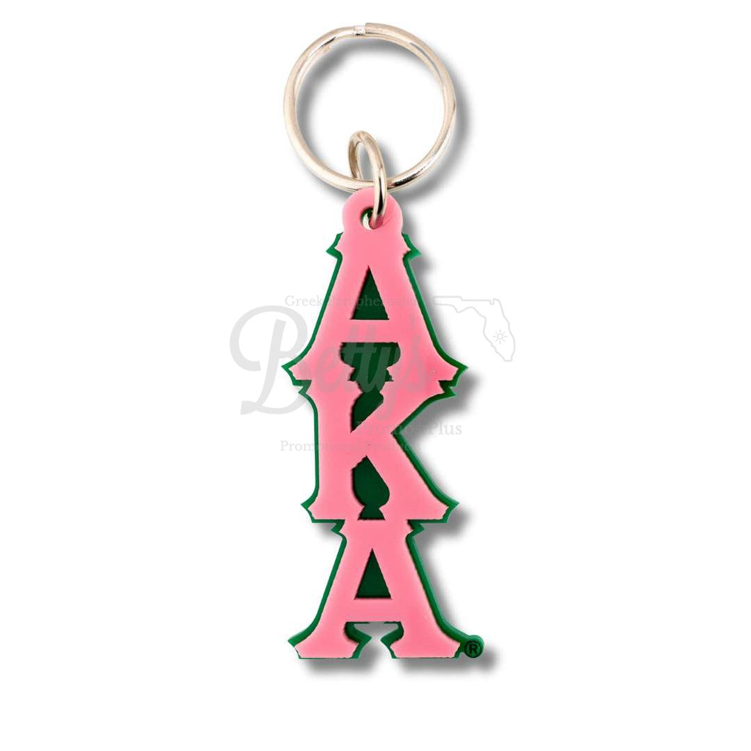 Alpha Kappa Alpha AKA Greek Letters Vertical Acrylic KeychainPink-Large-Betty's Promos Plus Greek Paraphernalia