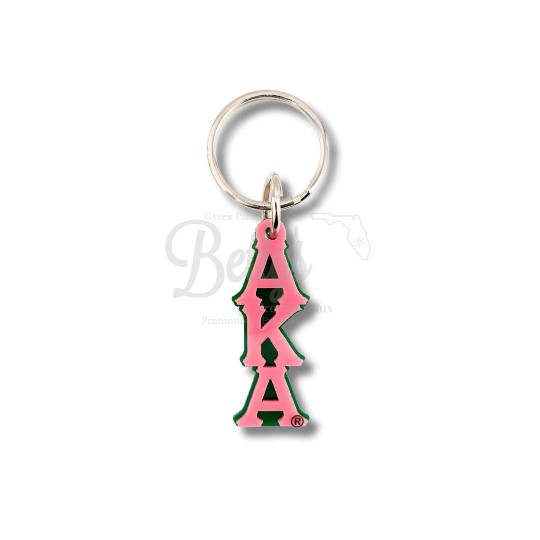 Alpha Kappa Alpha AKA Greek Letters Vertical Acrylic KeychainPink-Small-Betty's Promos Plus Greek Paraphernalia