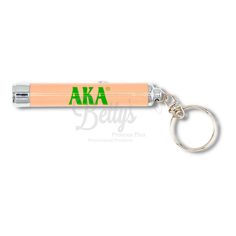 Alpha Kappa Alpha AKA Keychain LED Flashlight Pen LightPink-Betty's Promos Plus Greek Paraphernalia