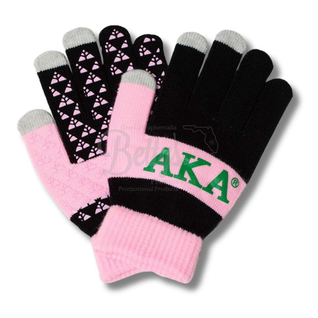 Alpha Kappa Alpha AKA Knit Touch Screen GlovesBlack-Betty's Promos Plus Greek Paraphernalia