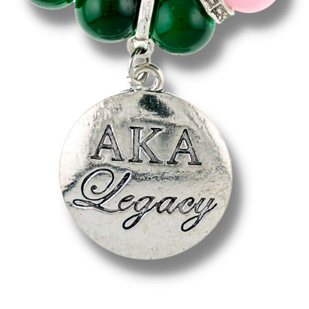 Alpha Kappa Alpha AKA Legacy Beaded BraceletGreen-Betty's Promos Plus Greek Paraphernalia