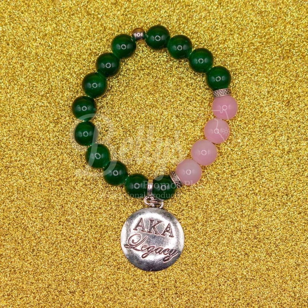 Alpha Kappa Alpha AKA Legacy Beaded BraceletGreen-Betty's Promos Plus Greek Paraphernalia