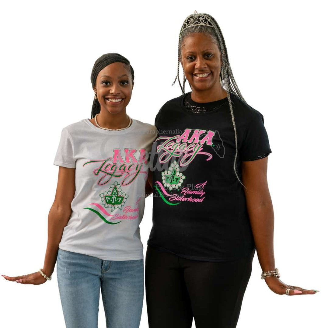 Alpha Kappa Alpha AKA Legacy Screen Printed T-Shirt-Betty's Promos Plus Greek Paraphernalia