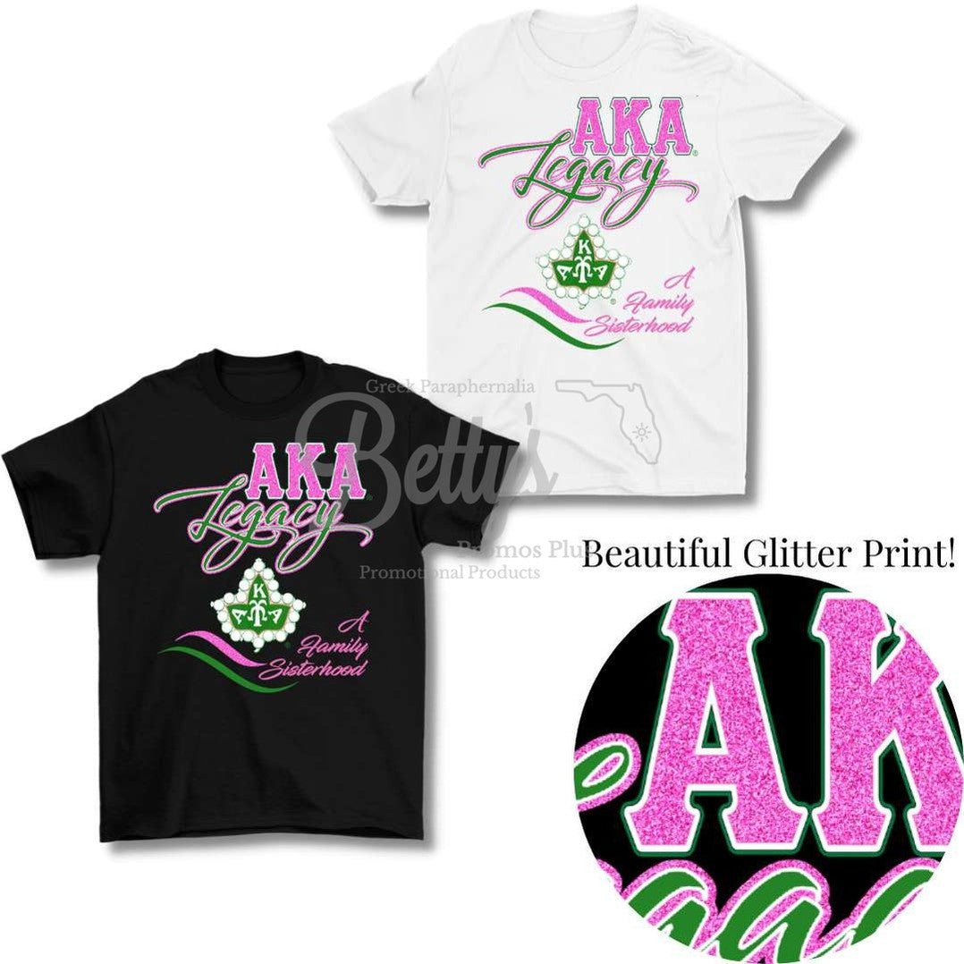 Alpha Kappa Alpha AKA Legacy Screen Printed T-Shirt-Betty's Promos Plus Greek Paraphernalia