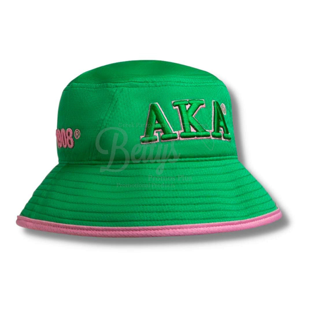 Alpha Kappa Alpha AKA Mesh Flex Fit Embroidered Bucket HatGreen-Betty's Promos Plus Greek Paraphernalia