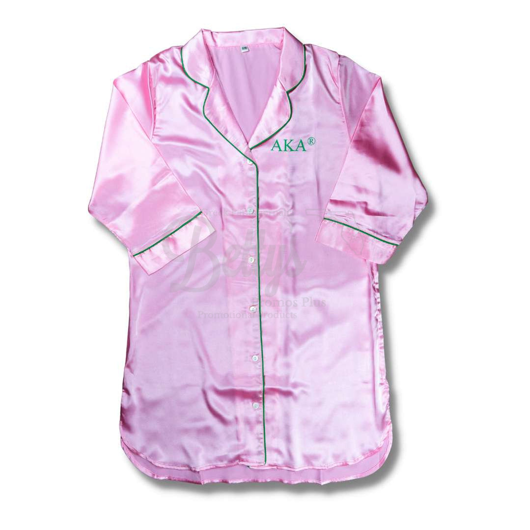 Alpha Kappa Alpha AKA Nightshirt Pajama Night Shirt GownPink-S/M-Betty's Promos Plus Greek Paraphernalia