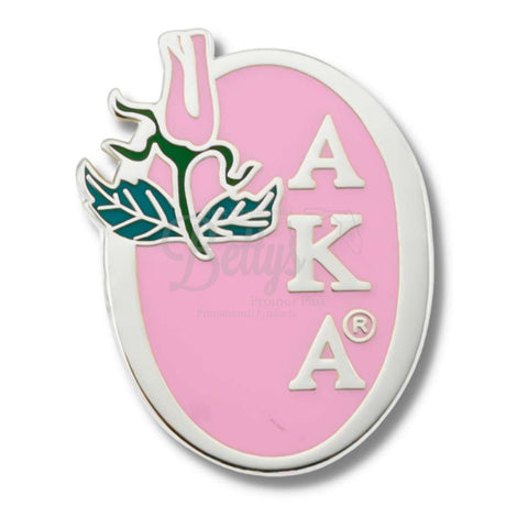 Alpha Kappa Alpha AKA "Oval Rose" Lapel PinPink-Betty's Promos Plus Greek Paraphernalia
