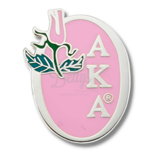 Alpha Kappa Alpha AKA Oval Rose Lapel PinPink-Betty's Promos Plus Greek Paraphernalia