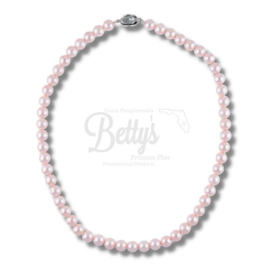 Alpha Kappa Alpha AKA Pink Pearl Necklace with 